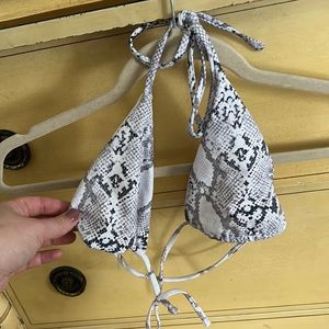 Snake skin triangle bikini top